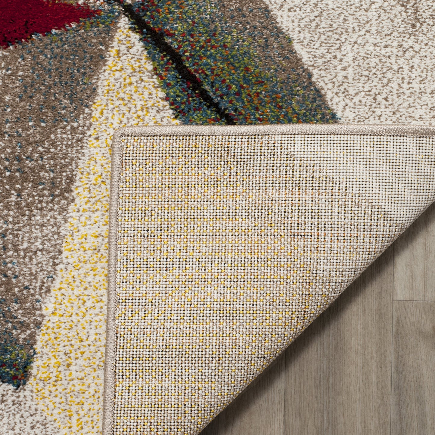 SAFAVIEH Porcello Collection Area Rug - 6'7" x 9', Light Grey & Orange, Modern Abstract Design, Non-Shedding & Easy Care, Ideal for High Traffic Areas in Living Room, Bedroom (PRL6940F)
