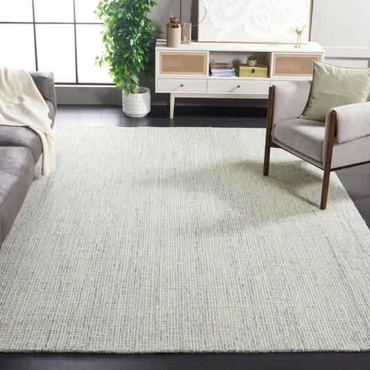 SAFAVIEH Abstract Collection Area Rug - 10' x 14', Green & Ivory, Handmade Wool, Ideal for High Traffic Areas in Living Room, Bedroom, Dining (ABT484Y-10)