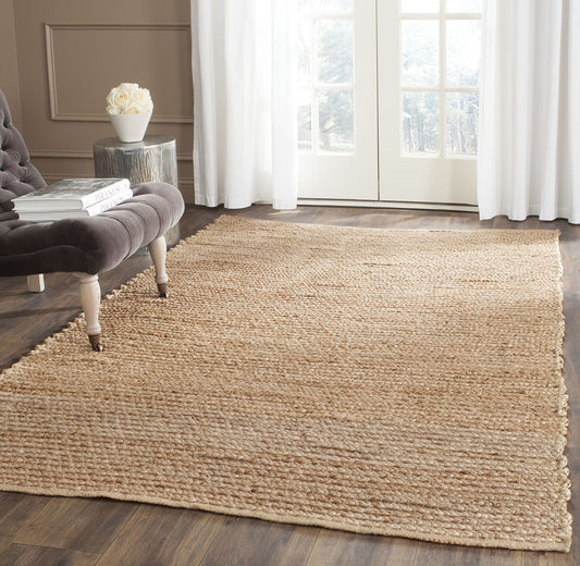 SAFAVIEH Cape Cod Collection Accent Rug - 4' x 6', Natural, Handmade Braided Jute, Ideal for High Traffic Areas in Entryway, Living Room, Bedroom (CAP355A)