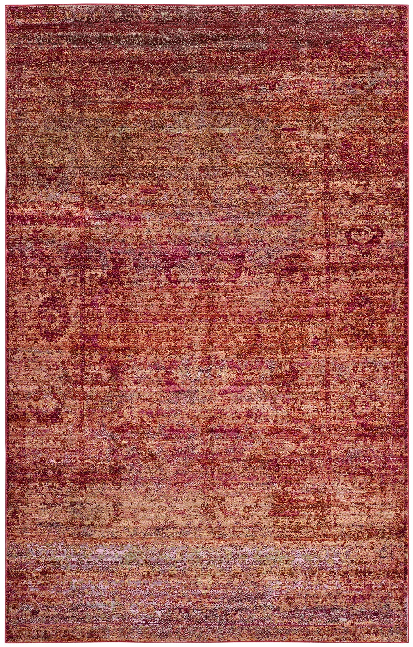SAFAVIEH Mystique Collection Accent Rug - 4' x 6', Rust & Multi, Watercolor Overdyed Distressed Design, Non-Shedding & Easy Care, Ideal for High Traffic Areas in Foyer, Living Room, Bedroom (MYS920P)