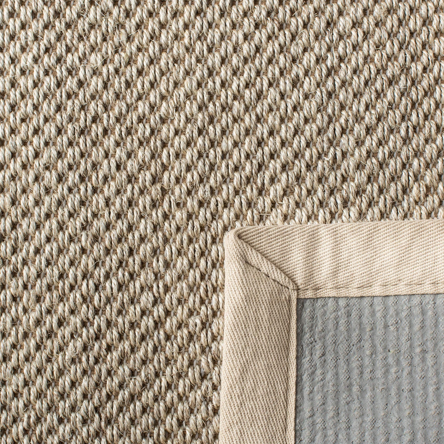 SAFAVIEH Area Rug 6x9 - Natural Fiber Collection - Marble & Beige, Sisal, Woven Design with Border (NF143C)