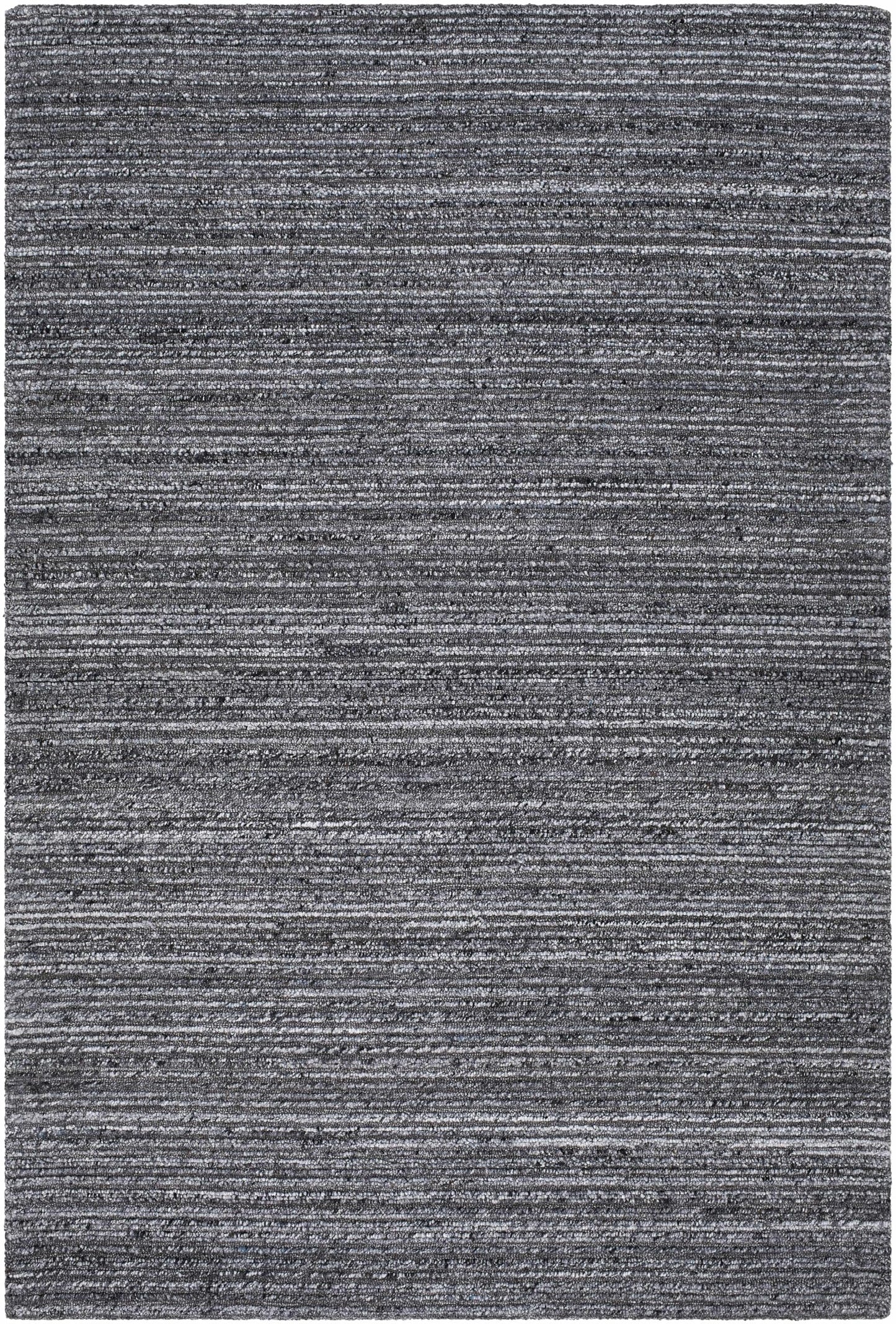 Hauteloom Larkspur Recycled Material Living Room, Bedroom Area Rug - Traditional Transitional - Charcoal, Light Gray, Gray - 2' x 3'