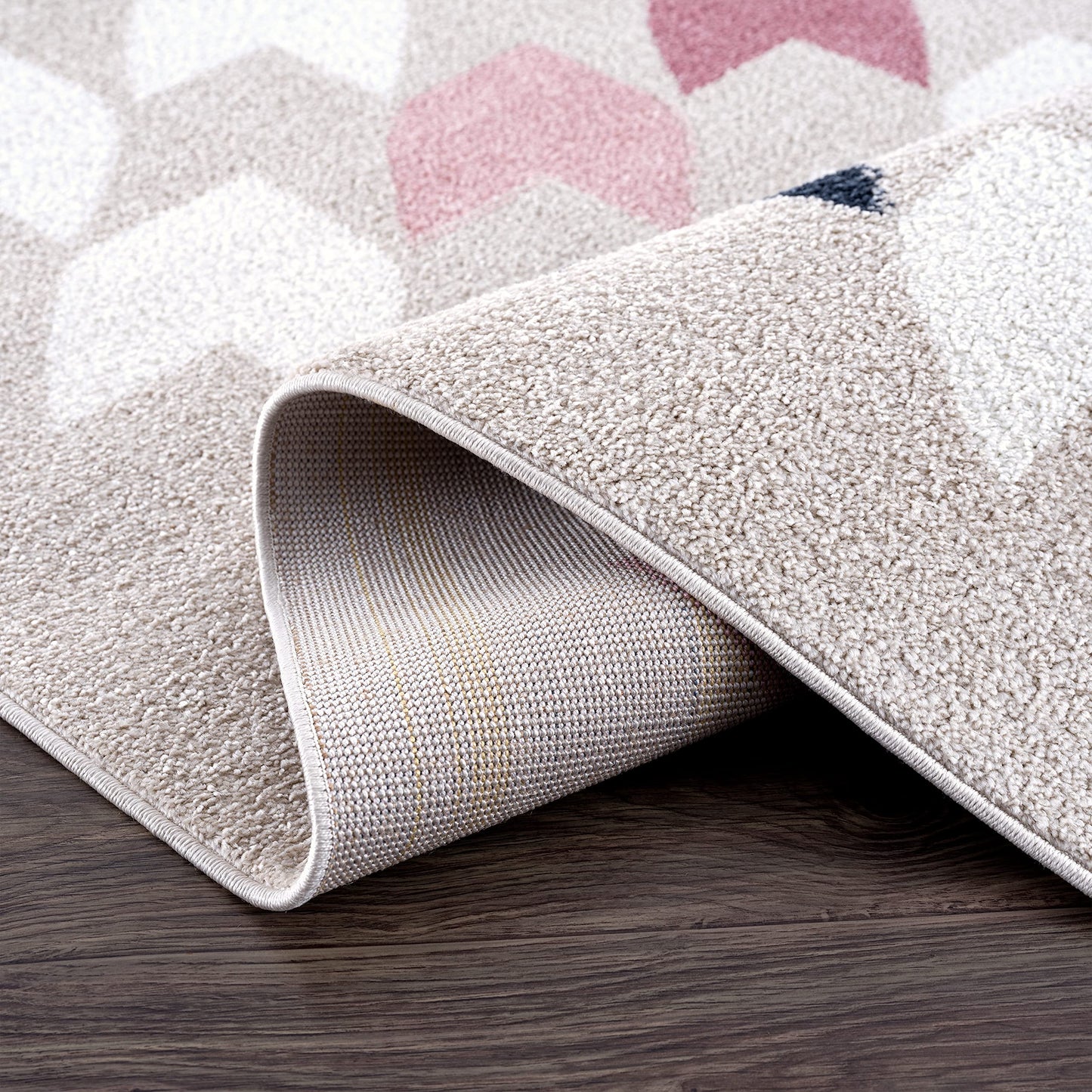 Abani Rugs Cream and Pink 5 ft. x 8 ft. Contemporary Rug