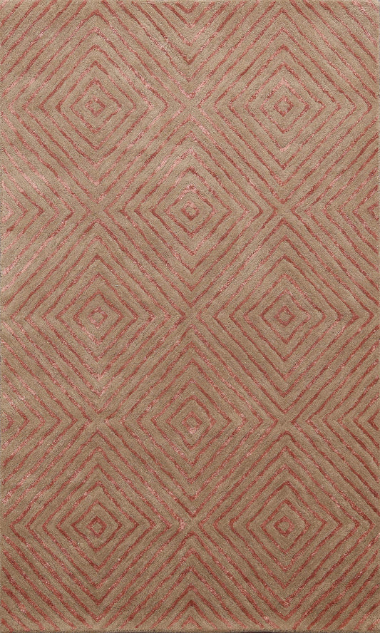 Modern Collection 6' 0'' X 4' 0'' Rug Rug, All-Over Wool & Silk Highlight Carpet for Home Décor, Foyer and Hallway