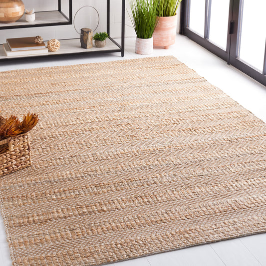 SAFAVIEH Natural Fiber Collection Area Rug - 10' x 14', Ivory & Natural, Handmade Boho Farmhouse Rustic Jute & Cotton Jute, Ideal for High Traffic Areas in Living Room, Bedroom (NFB654A)