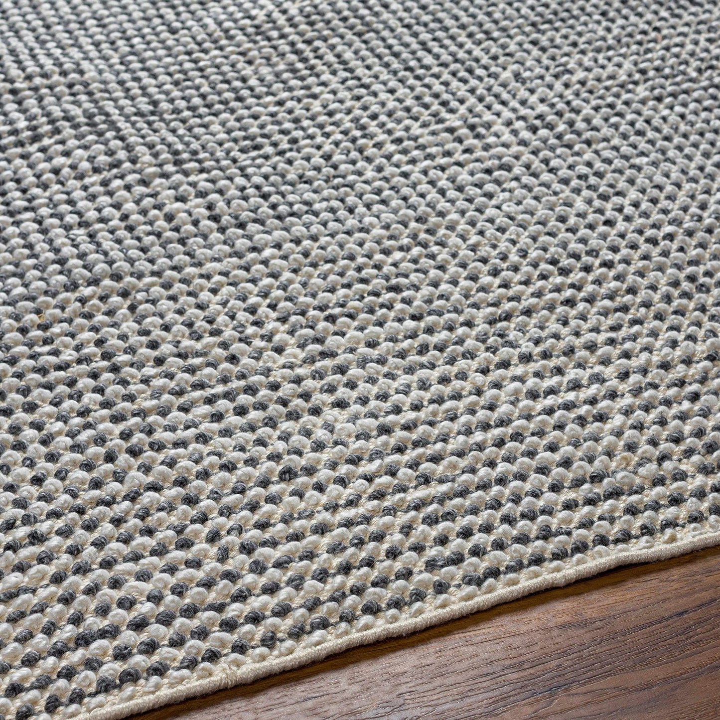 Hauteloom Piri Recycled Material Living Room, Bedroom Area Rug - Contemporary - Light Gray, Eggplant, Neutral - 5' x 7'6"