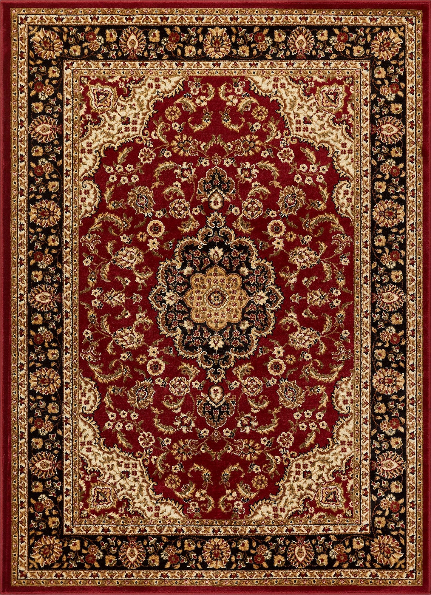 Well Woven Barclay Collection Medallion Kashan Red 8x10 Area Rug - for Living Room, Bedroom, and Dining Room