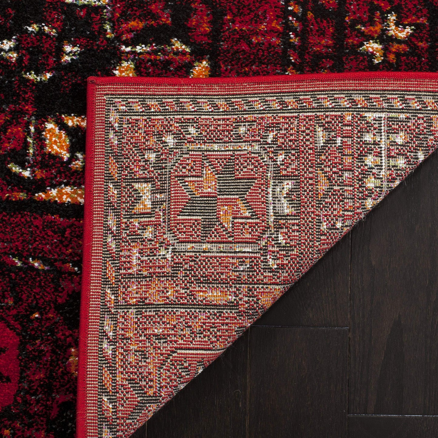SAFAVIEH Vintage Hamadan Collection Area Rug - 6'7" x 9', Red & Multi, Oriental Traditional Persian Design, Non-Shedding & Easy Care, Ideal for High Traffic Areas in Living Room, Bedroom (VTH212A)