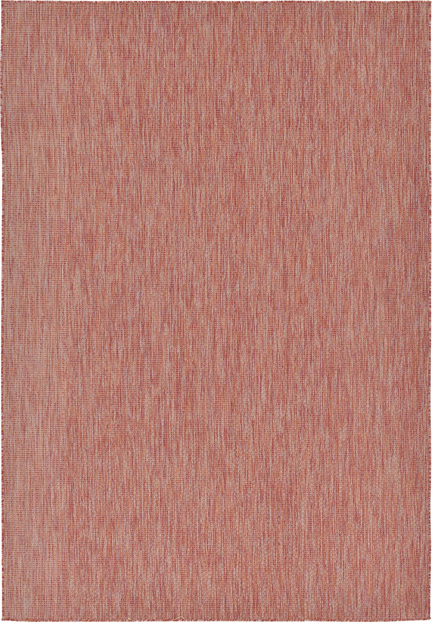 Unique Loom Collection Casual Transitional Solid Heathered Indoor/Outdoor Flatweave Area Rug (7' 1" x 10' Rectangle, Rust Red/Beige)
