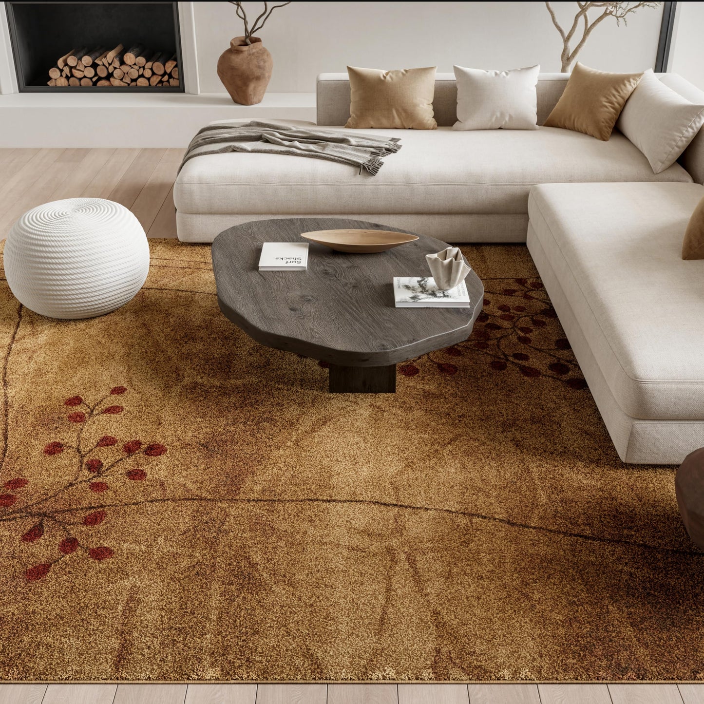 Nourison Home Somerset Latte 6'7" x 9'7" Area Rug - Easy Clean, Non Shedding, Bed Room, Living Room, Dining Room, Kitchen (7' x 10')