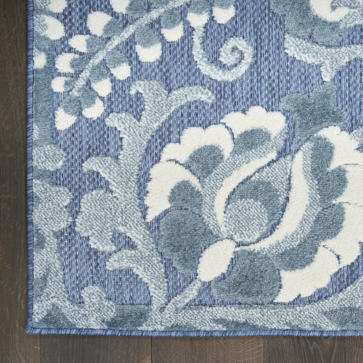Nourison Home Aloha Blue 7'10" x 10'6" Area Rug - Easy Clean, Non Shedding, Bed Room, Living Room, Dining Room, Kitchen (8' x 11')