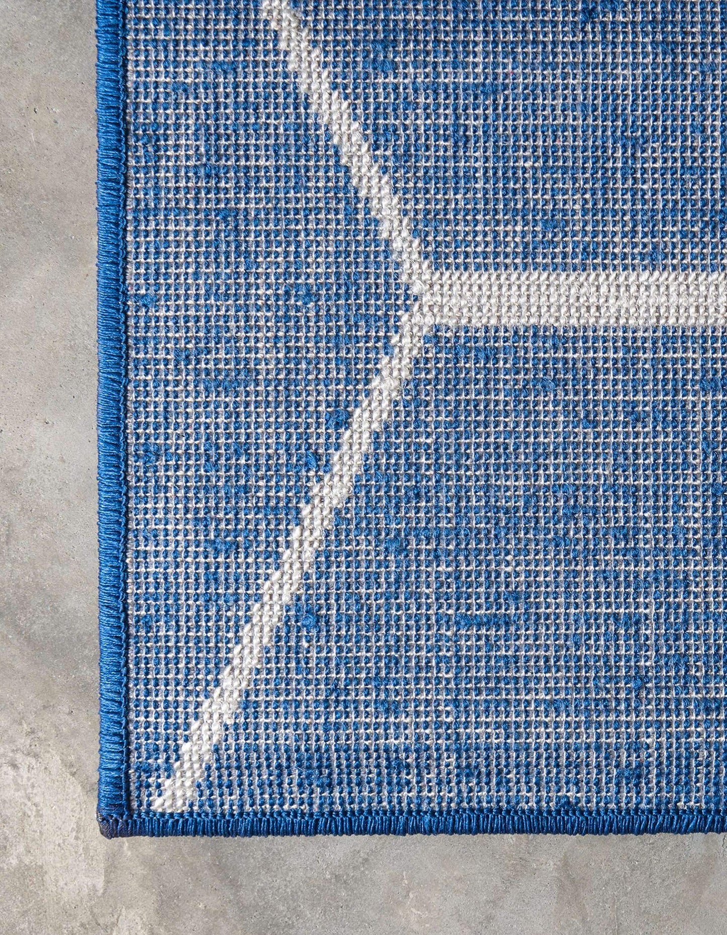 Unique Loom Trellis Frieze Collection Area Rug - Geometric (2' x 13' 1" Runner Navy Blue/Ivory)