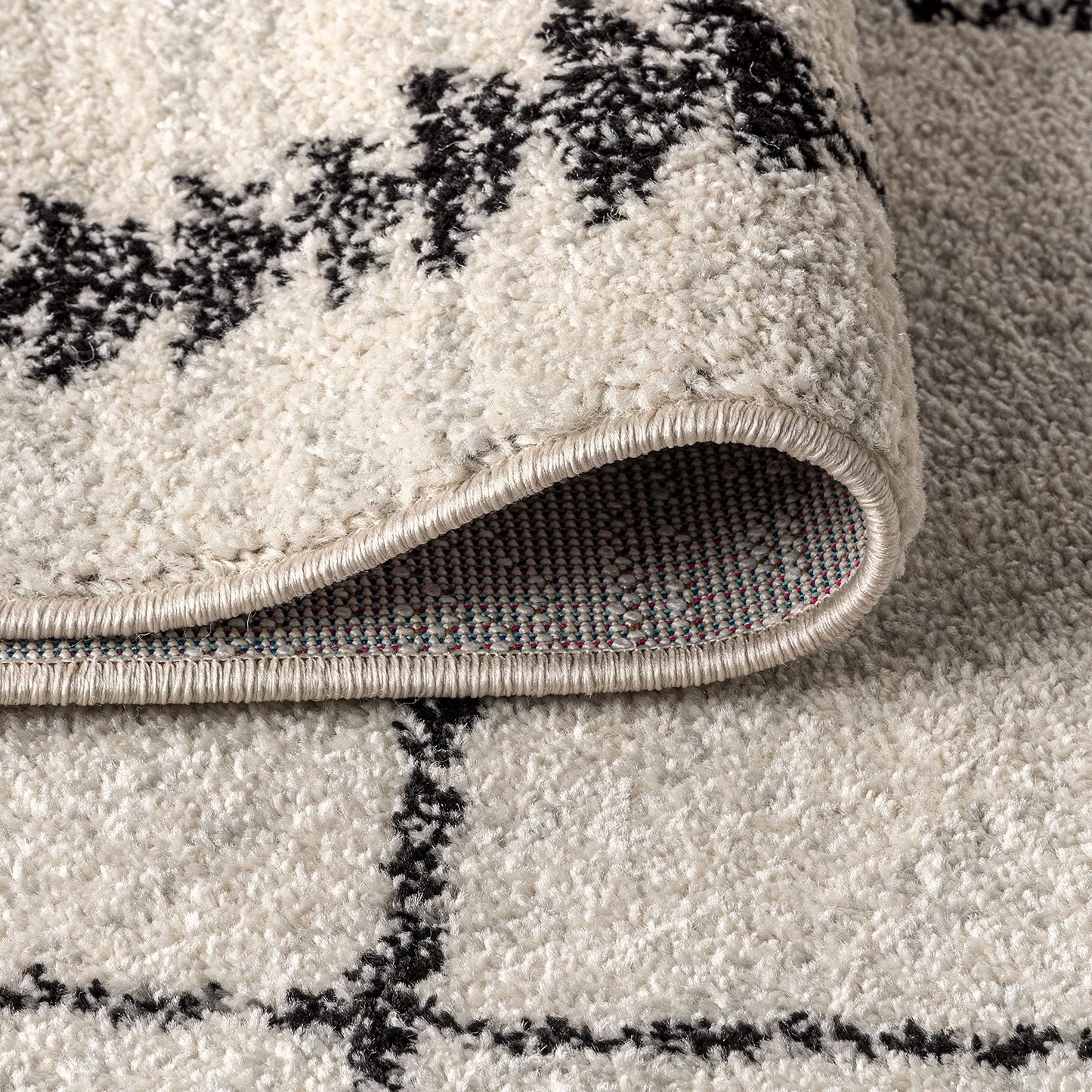 JONATHAN Y Zaina Moroccan Beni Souk Cream/Black Indoor Area Rug, 8x10, Contemporary, Modern, Easy-Cleaning for Living Room, Bedroom, Kitchen, Pet Friendly, Non-Shedding (MOH203A-8)