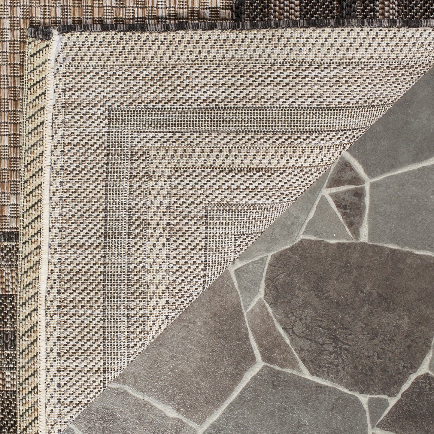 SAFAVIEH Courtyard Collection 2'3" x 8' Natural / Black CY8475 Indoor/ Outdoor-Waterproof Easy-Cleaning Patio Backyard Mudroom Runner-Rug