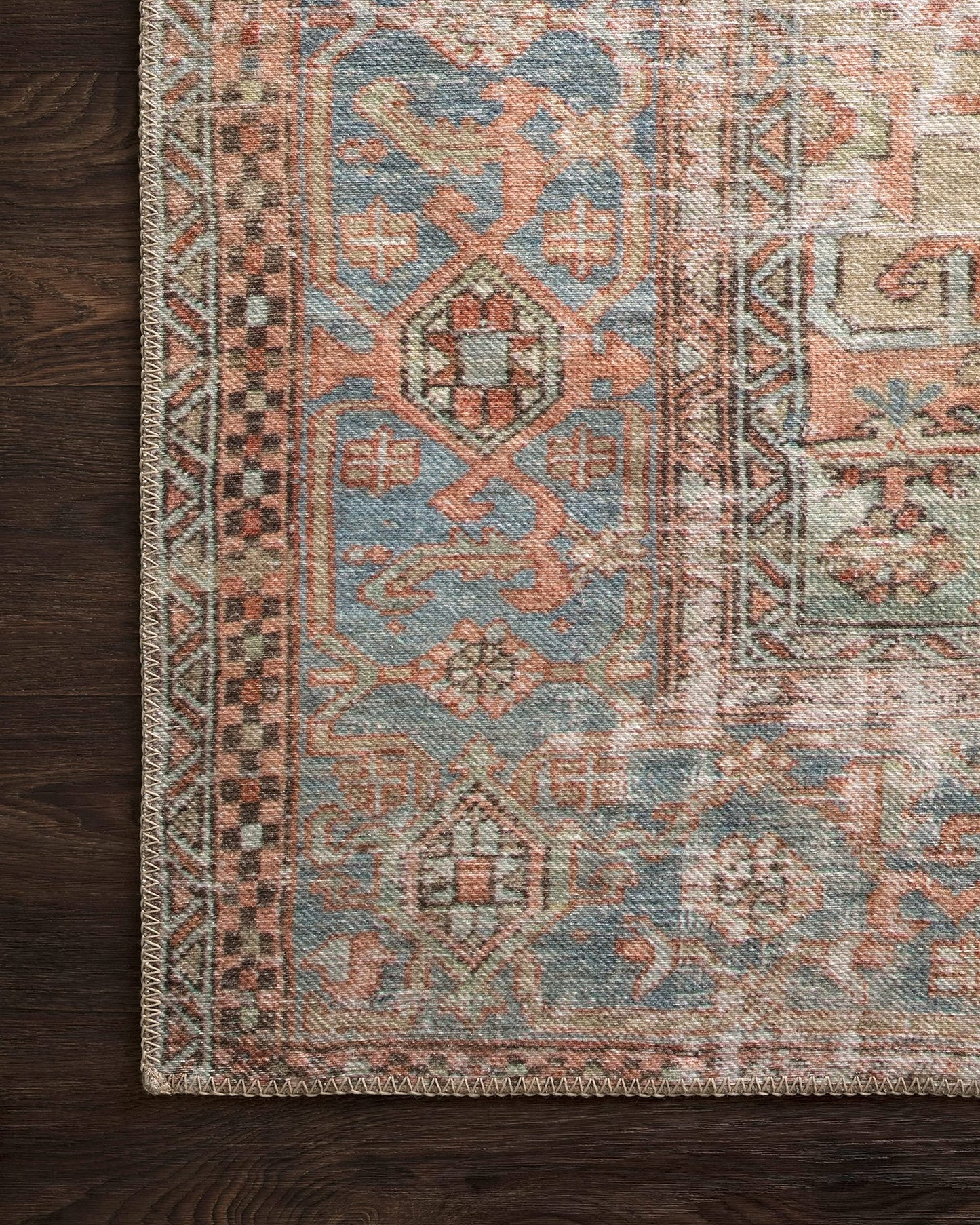 Loloi Loren Collection LQ-15 Terracotta/Sky 8'-4" x 11'-6" Area Rug