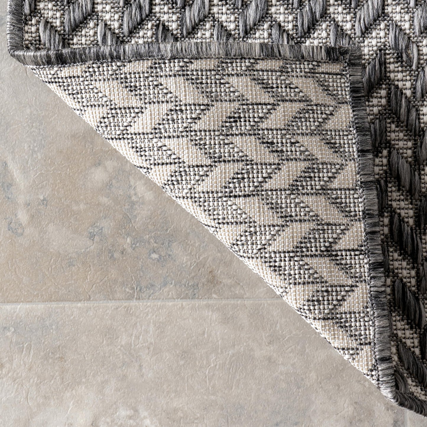Nuloom Outdoor Performance Camryn Grey/Ivory, 8' x 10', Herringbone, Soft, High Traffic, Stain Resistant, Easy Clean, Durable Area Rug for Indoor/Outdoor Patio, Deck, Porch, Garden, Courtyard