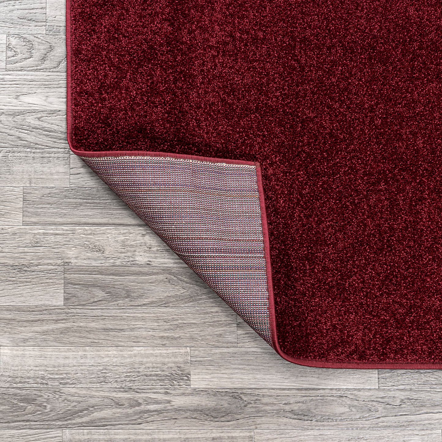 JONATHAN Y Haze Solid Low-Pile Dark Red 7x7 Square Indoor Area Rug, Coastal,Bohemian,Minimalist,Classic, Easy-Cleaning for Living Room,Bedroom,Kitchen,Pet Friendly,Non-Shedding (SEU100Q-7SQ)