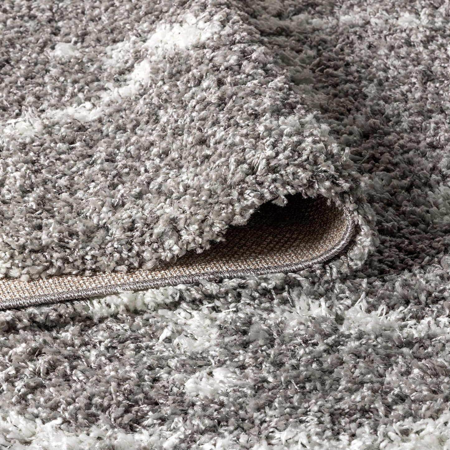 JONATHAN Y Mercer Shag Plush Tassel Gray/Ivory Indoor Area Rug, 3x5, Moroccan Geometric Trellis, Contemporary, Easy-Cleaning for Living Room, Bedroom, Kitchen, Pet Friendly, Non-Shedding (MCR102C-3)