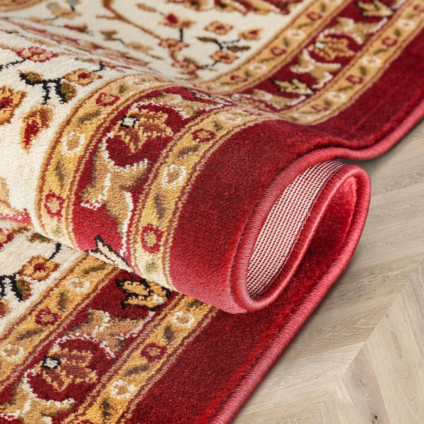 Well Woven Barclay Collection Sarouk Red 5x7 Area Rug - for Living Room, Bedroom, and Dining Room