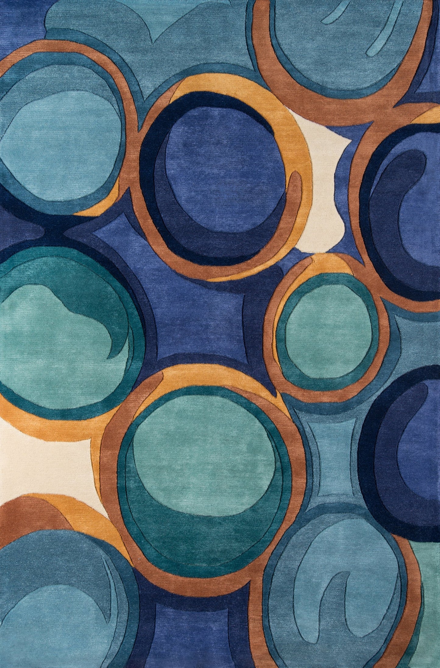Momeni Rugs New Wave Collection, 100% Wool Hand Carved & Tufted Contemporary Area Rug, 5'3" x 8', Blue