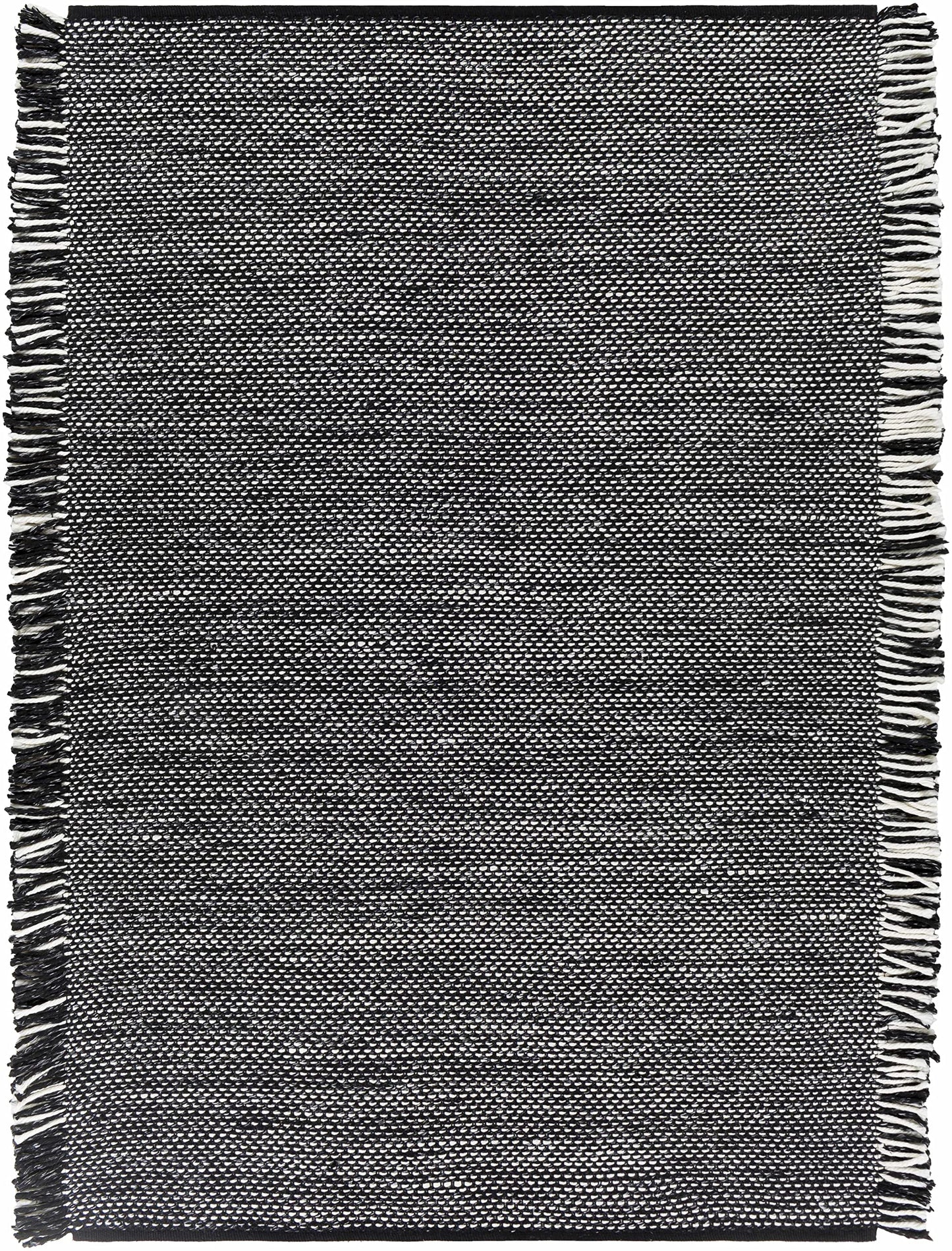 Hauteloom Boyden Recycled Material Living Room, Bedroom Area Rug - Plain Solid - Contemporary Modern Minimalist Boho Farmhouse - Black, Cream, Medium Gray, Gray, White - 5' x 7'6"