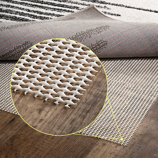 JONATHAN Y PAD200A-18 Ultra Stop 12 ft. x 18 ft. Rug Pad, Solid, Casual, Latex Free, PVC-Coated Polyester, .25" Thick, for Tile and Hard-Surface Floors, Cream