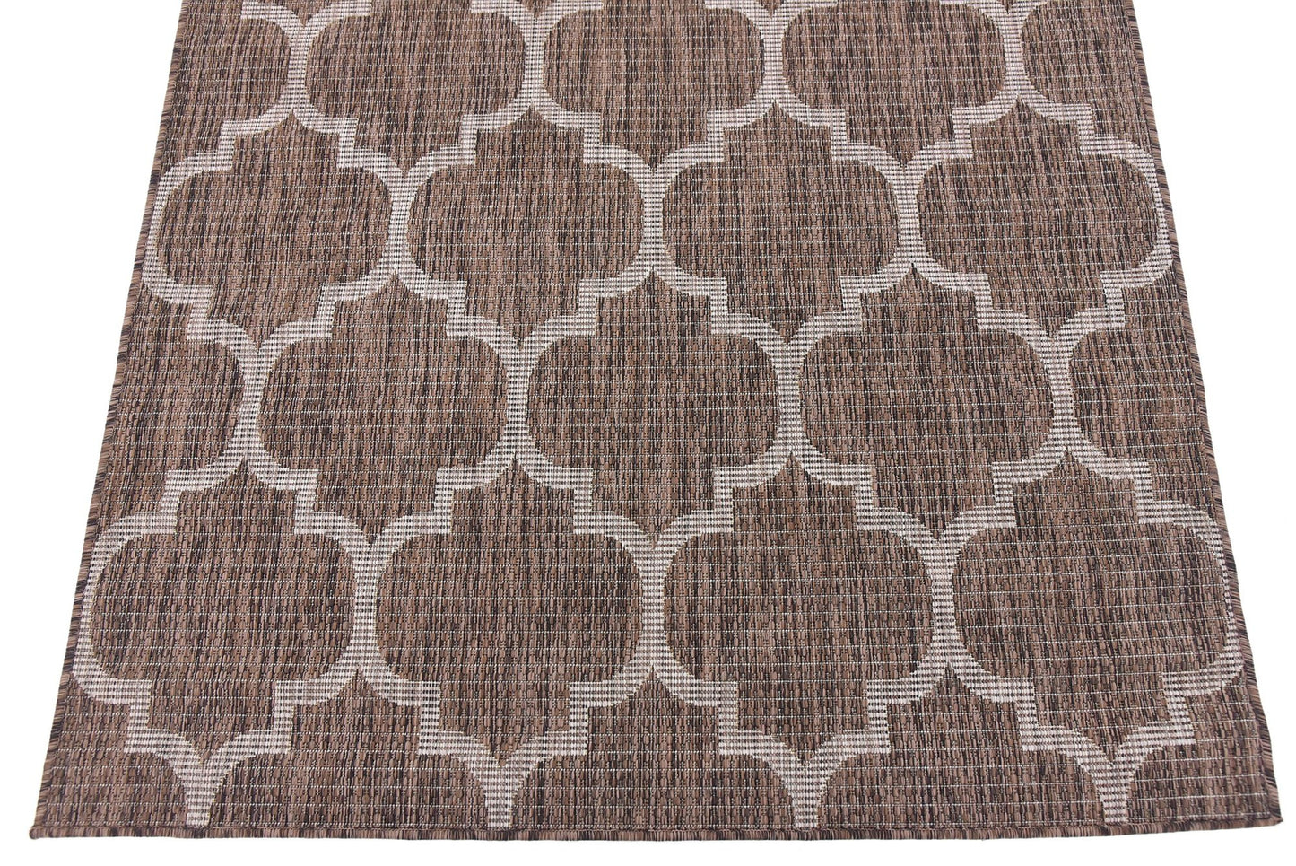 Unique Loom Outdoor Trellis Collection Area Rug (4' 1" x 6' 1" Rectangle, Brown/ Ivory)