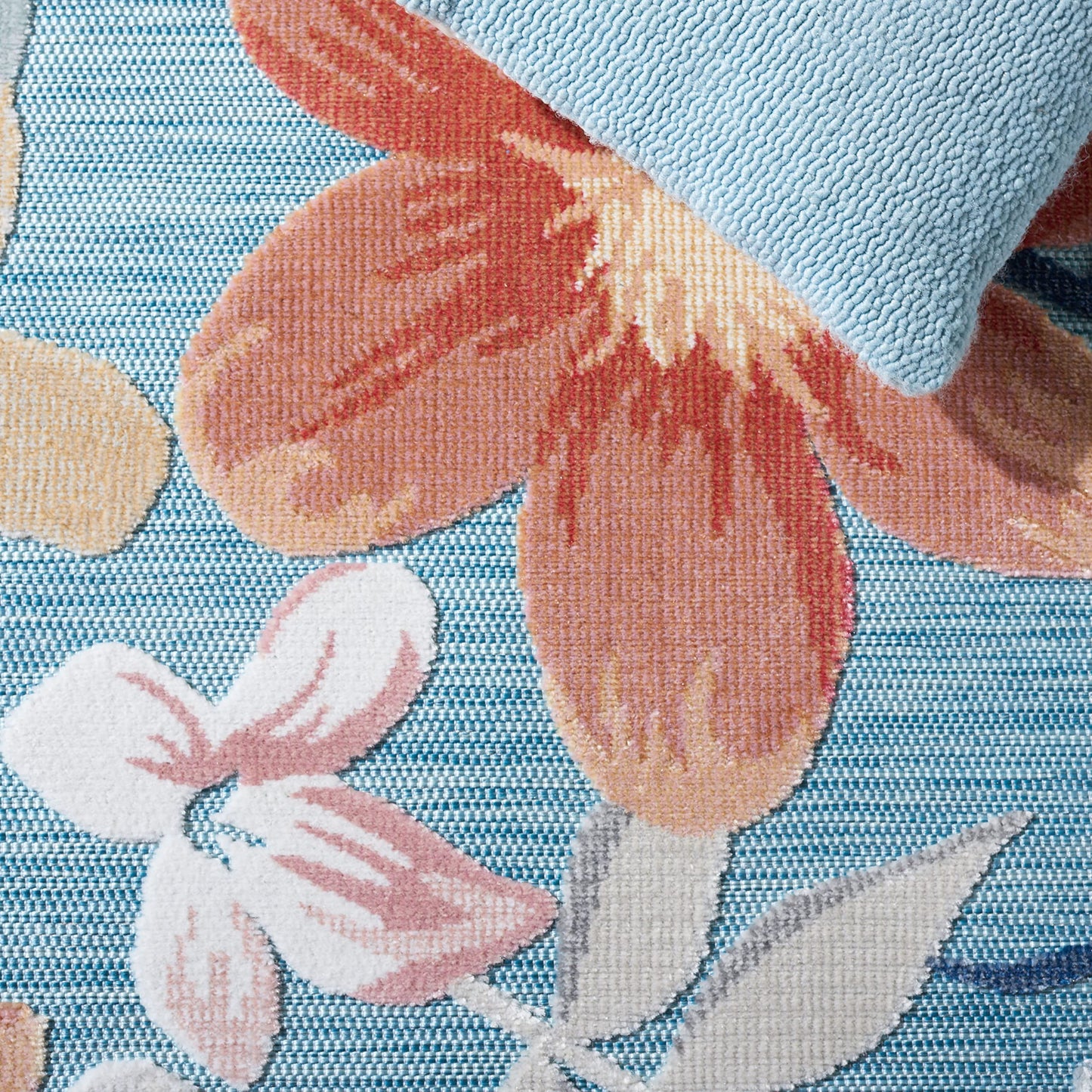 SAFAVIEH Washable Rug Outdoor Cabana Collection - 8' x 10', Aqua & Rust, Non-Shedding & Easy to Clean, Ideal for Patio, Backyard, Mudroom (CBN454J)