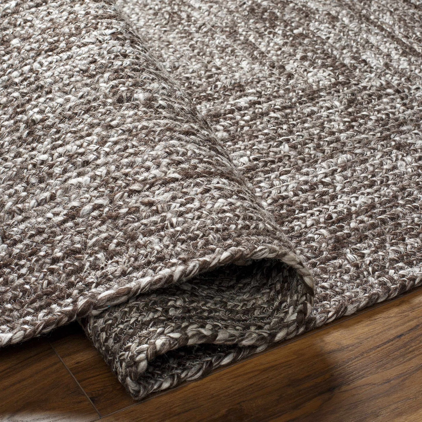 Hauteloom Burgundy Recycled Material Living Room, Bedroom Area Rug - Border Square Abstract Ombre - Contemporary Modern Minimalist Transitional Farmhouse - Gray, Charcoal, Light, Neutral - 5' x 7'6"