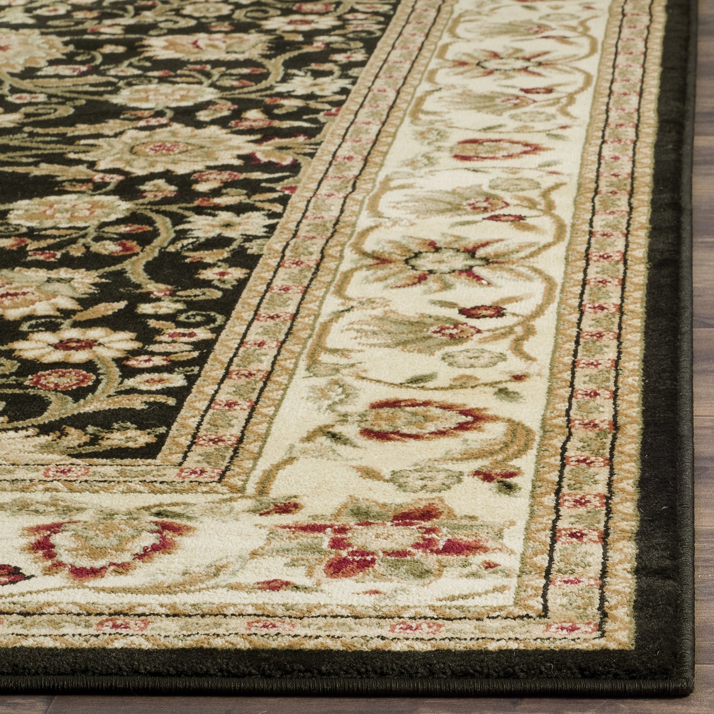 SAFAVIEH Lyndhurst Collection Runner Rug - 2'3" x 8', Black & Ivory, Traditional Oriental Design, Non-Shedding & Easy Care, Ideal for High Traffic Areas in Living Room, Bedroom (LNH212A)