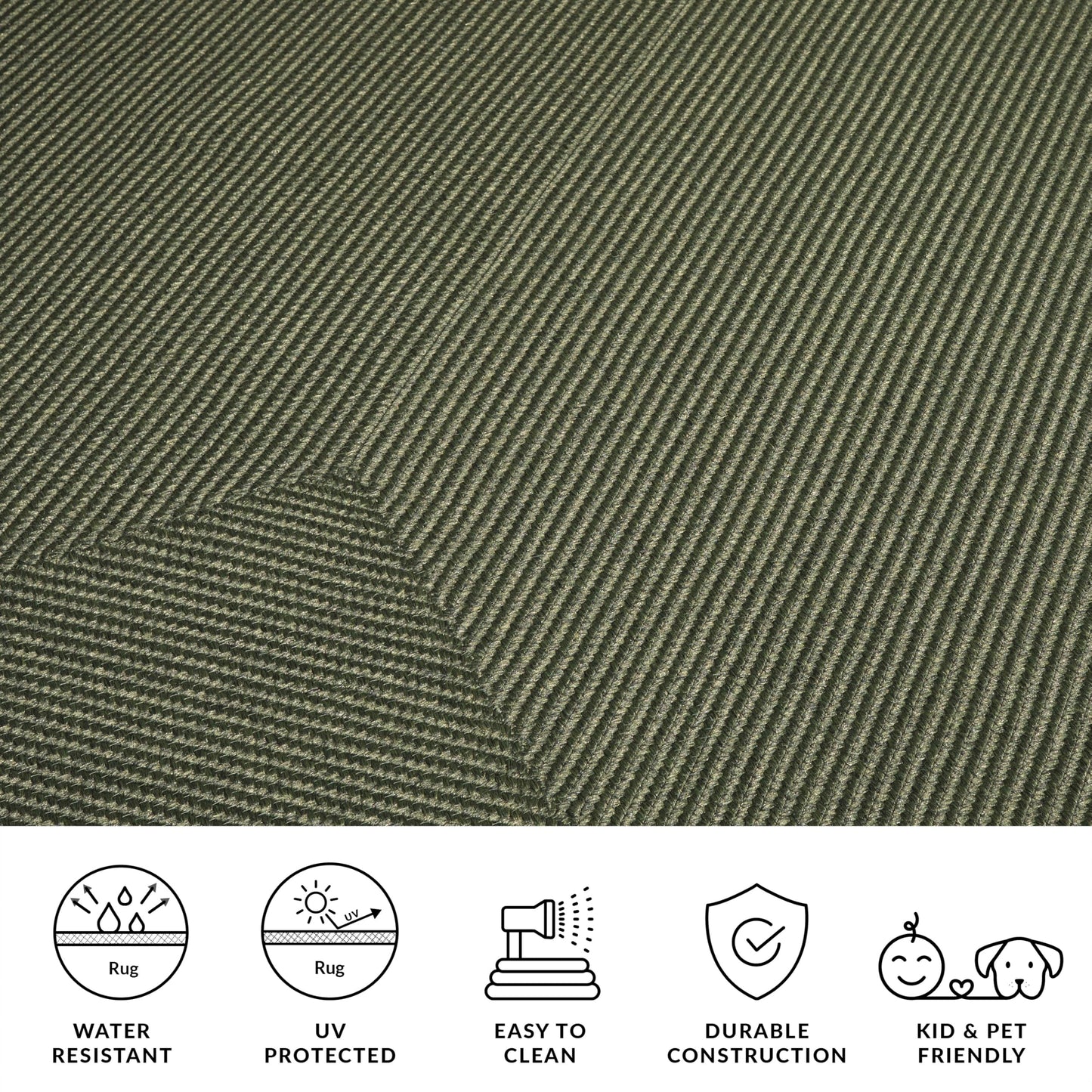 SAFAVIEH Braided Indoor/Outdoor Washable Accent Rug 3x5, Green BRD315A