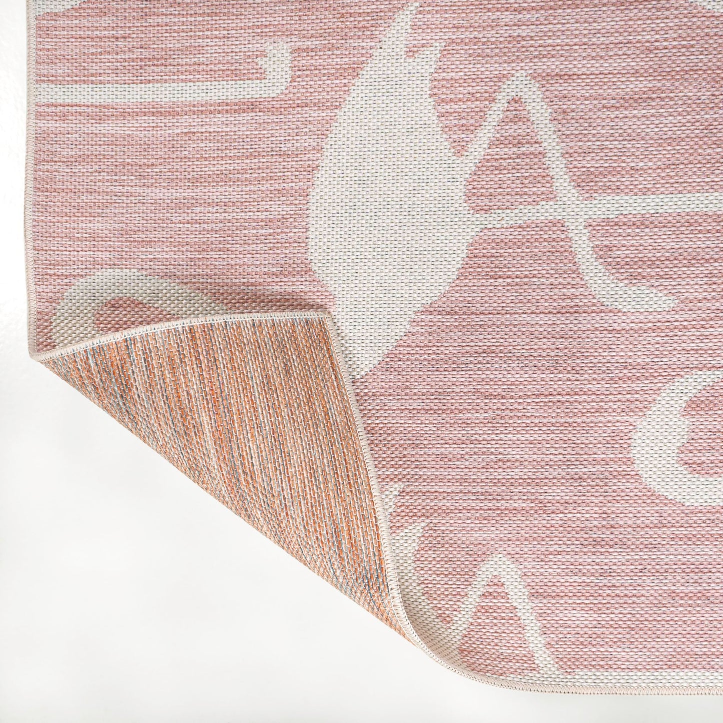JONATHAN Y Flamingos Two-Tone Indoor Outdoor Runner Rug 2X8 Pink/Cream, Liana Casual Coastal for Backyard, Patio, Porch, Easy-Cleaning, High Traffic, Pet-Friendly, Non-Shedding (TSN401C-28)