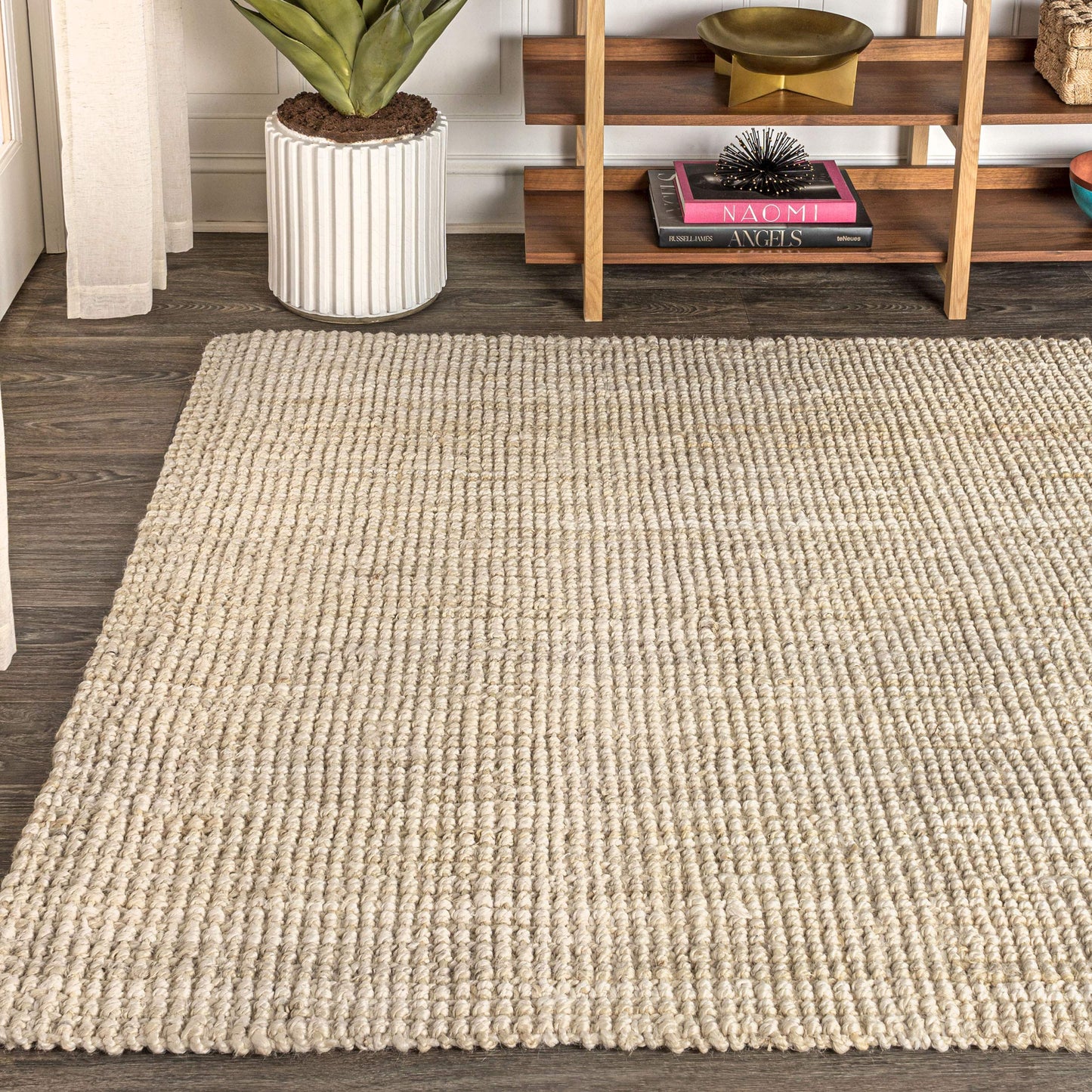JONATHAN Y Hiro Hand Woven Chunky Jute Ivory Indoor Area Rug, 3x5, Bohemian, Transitional, Easy-Cleaning for Living Room, Bedroom, Kitchen, Pet Friendly, Non-Shedding (NFR103A-3)