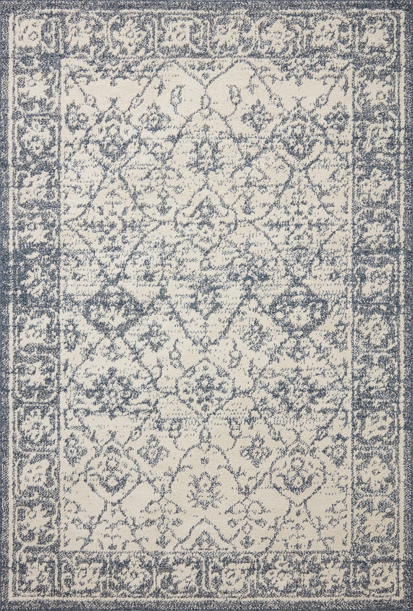 Loloi Magnolia Home by Joanna Gaines Gigi Collection GIG-02 Ivory/Blue 6'-7" x 9'-2" Area Rug