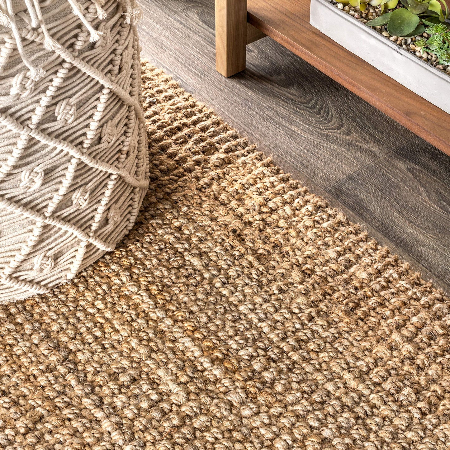 JONATHAN Y Handwoven Jute Fringe Natural Runner Rug, 2x8, Pata, Bohemian, Rustic, Cottage, Easy-Cleaning for Living Room, Bedroom, Kitchen, Non-Shedding (NRF103A-2)