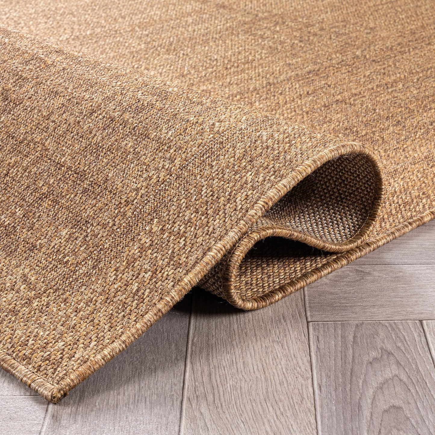 Rugshop Geometric Bohemian Indoor/Outdoor Flat Woven Area Rug, Natural Jute-Style, Easy-Care Patio Rug for Backyard Porch Deck Balcony, 4' x 6' Natural/Jute