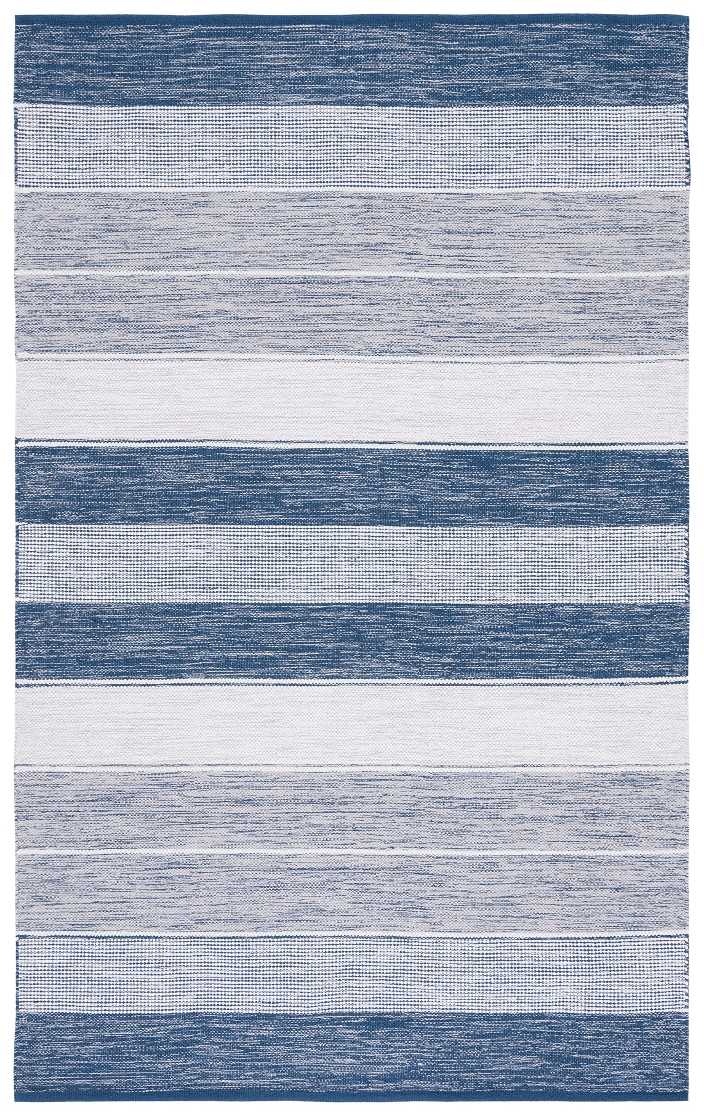 SAFAVIEH Striped Kilim Collection Accent Rug - 4' x 6', Grey & Blue, Flat Weave Cotton Design, Easy Care, Ideal for High Traffic Areas in Entryway, Living Room, Bedroom (STK804M)