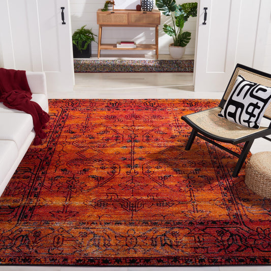 SAFAVIEH Vintage Hamadan Collection X-Large Area Rug - 11' x 15', Orange, Oriental Traditional Persian Design, Non-Shedding & Easy Care, Ideal for High Traffic Areas in Living Room, Bedroom (VTH216C)