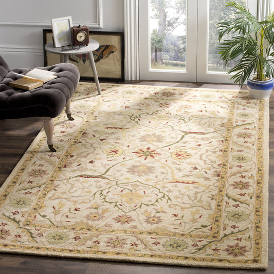 SAFAVIEH Antiquity Collection 3' x 5' Ivory AT14A Handmade Traditional Oriental Premium Wool Area Rug