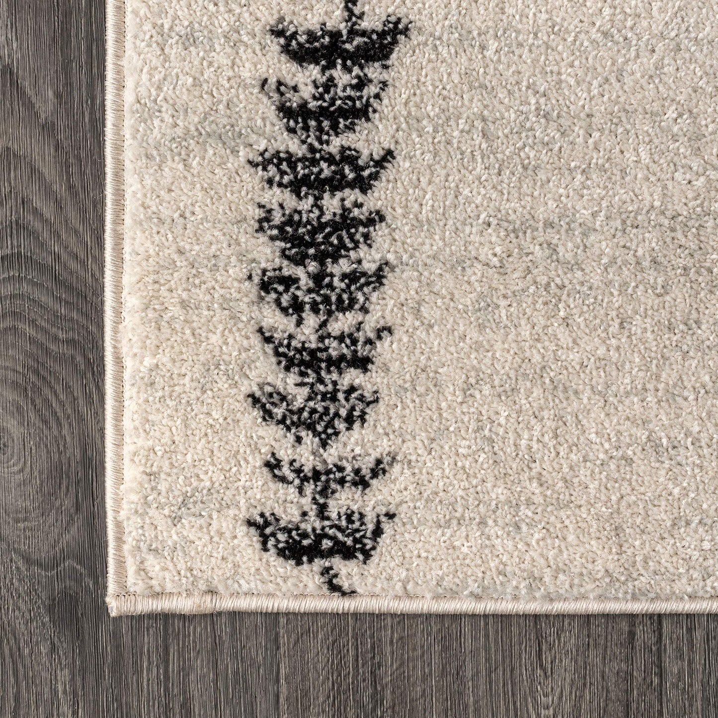 JONATHAN Y Zaina Moroccan Beni Souk Cream/Black Indoor Area Rug, 8x10, Contemporary, Modern, Easy-Cleaning for Living Room, Bedroom, Kitchen, Pet Friendly, Non-Shedding (MOH203A-8)