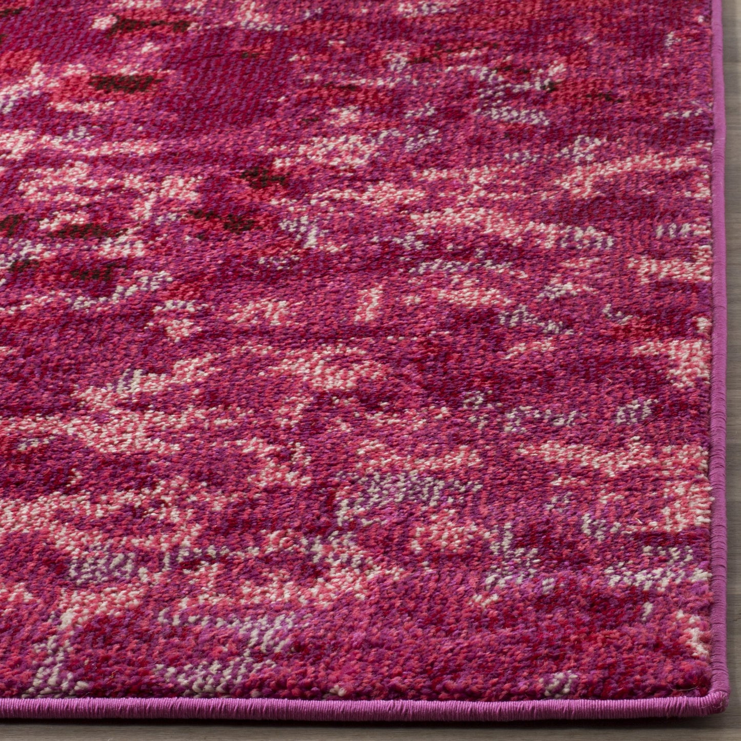 SAFAVIEH Monaco Collection Runner Rug - 2'2" x 8', Fuchsia, Boho Chic Abstract Watercolor Design, Non-Shedding & Easy Care, Ideal for High Traffic Areas in Living Room, Bedroom (MNC225F)