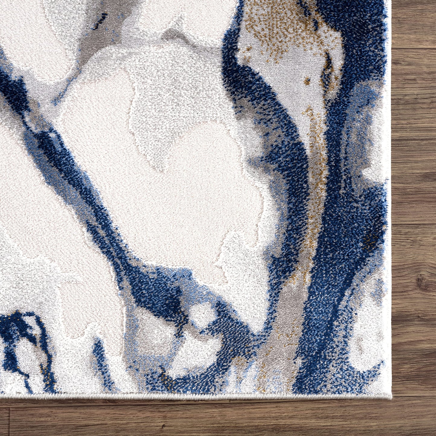 Abani Rugs Abstract Design 7'9" x 10'2" (8'x10') Bedroom Rug - Grey, Brown & Blue Modern Multi-Dimensional Washable Area Rug
