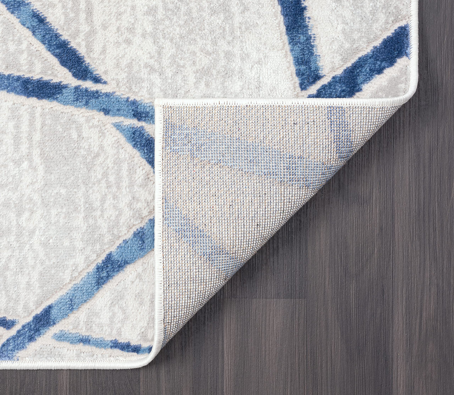Abani Atlas 5'x8' Blue/Grey Area Rug, Criss Cross Design - Durable Non-Shedding - Easy to Clean