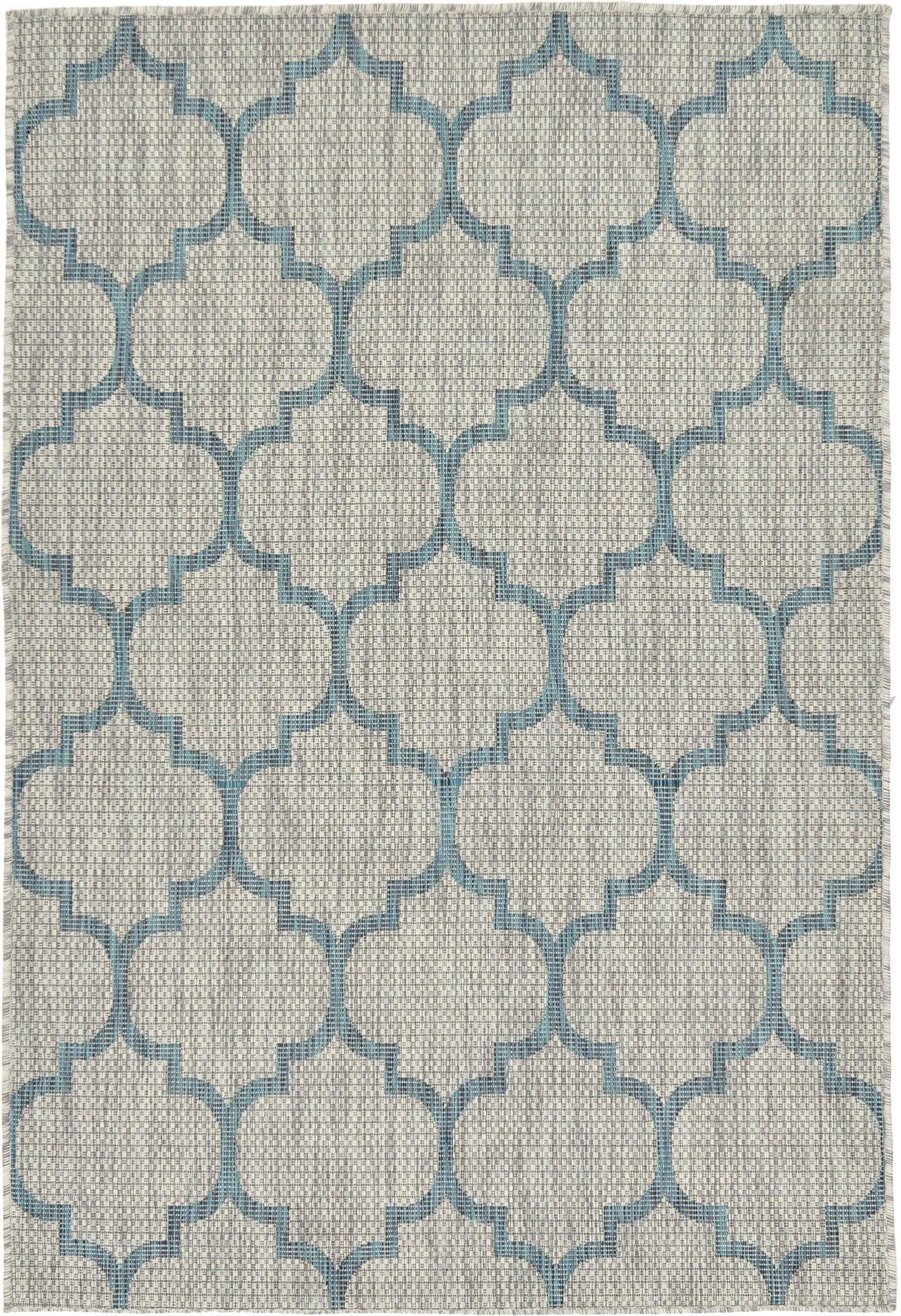 Unique Loom Outdoor Trellis Collection Area Rug (4' 1" x 6' 1" Rectangle, Gray/ Ivory)