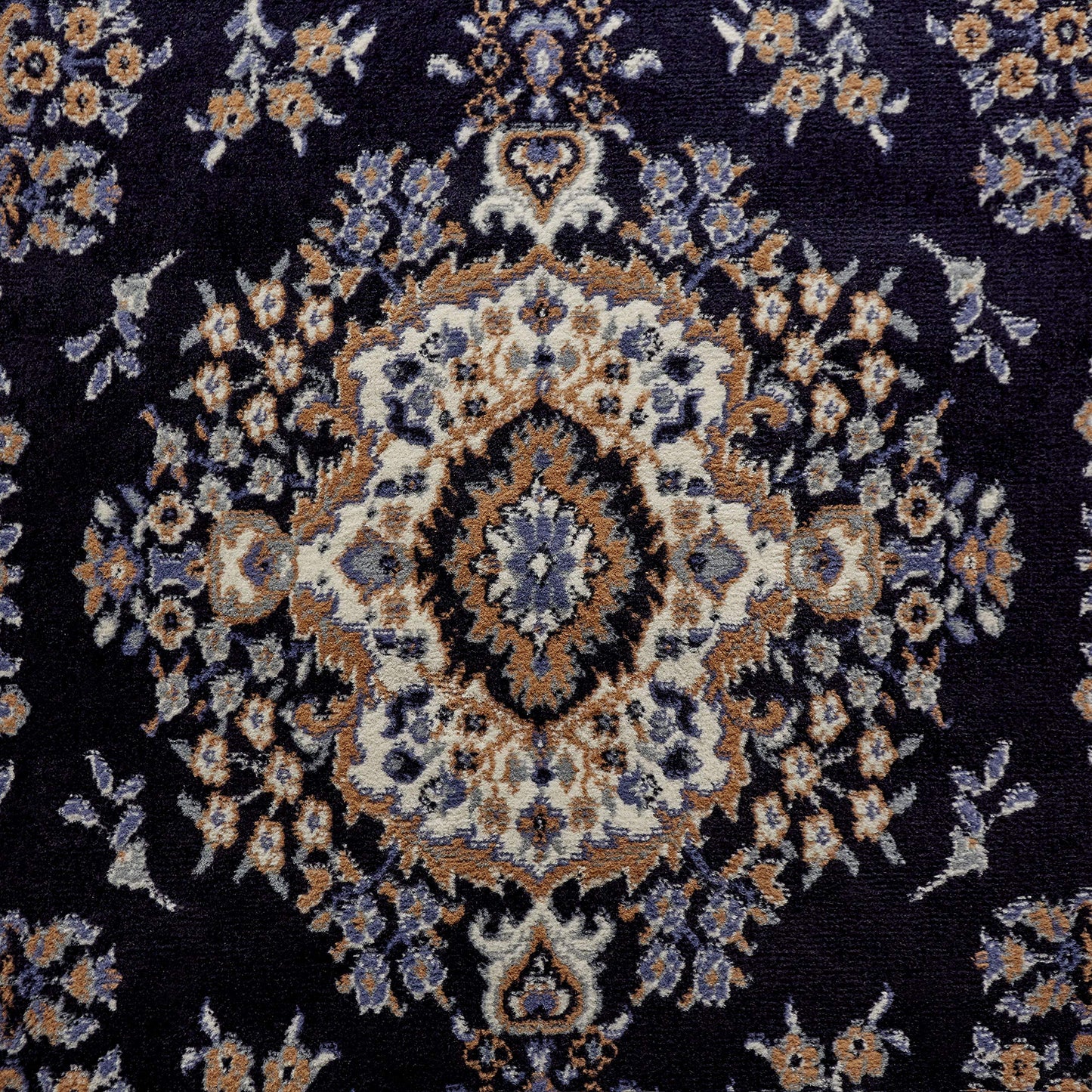 Home Dynamix Premium Sakarya Traditional Medallion Border Area Rug, Navy Blue/Brown, 7'8"x10'7" Rectangle