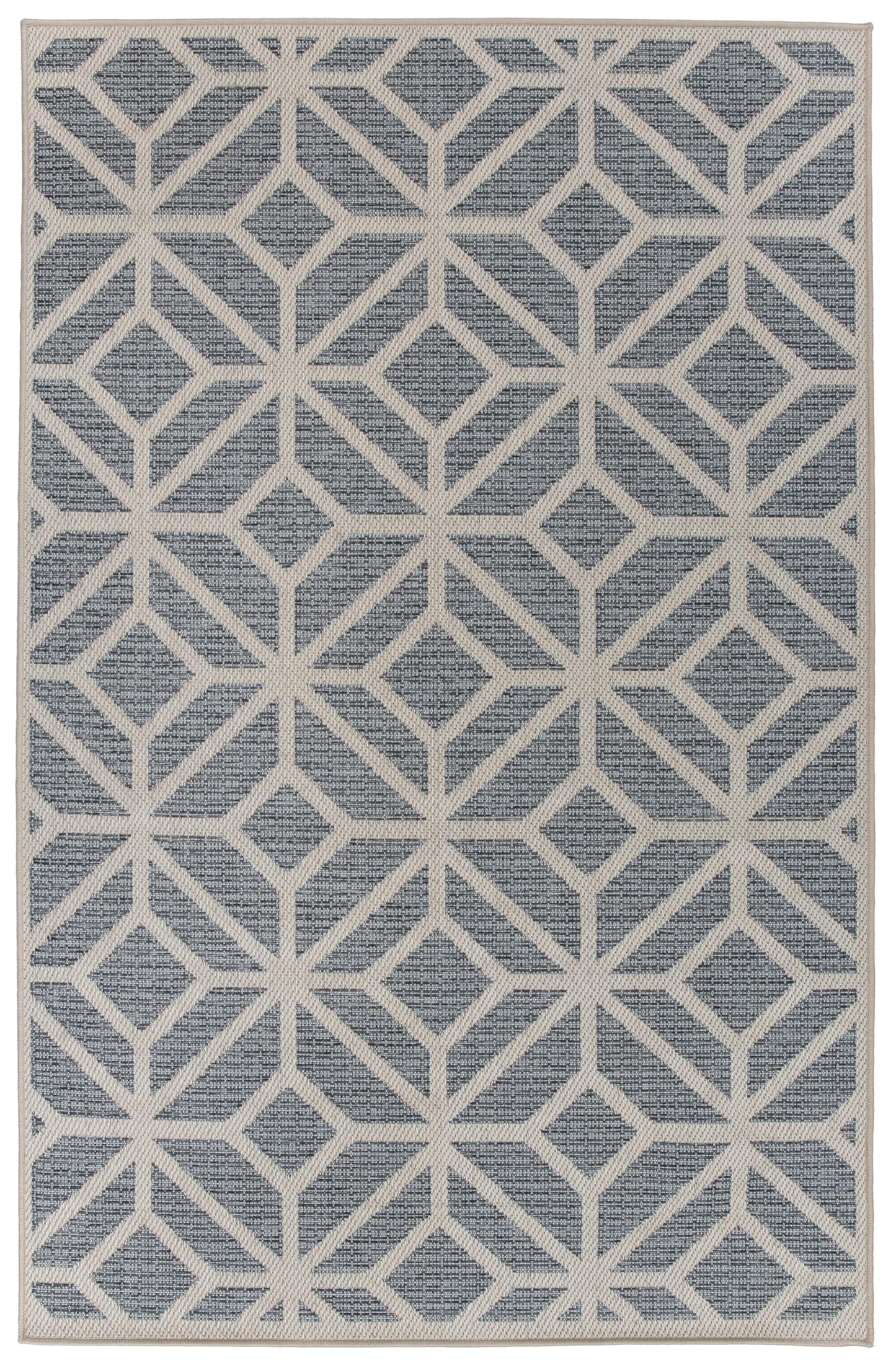 Rugshop Blue Contemporary Geometric Indoor/Outdoor Area Rug — Hose Washable for Living Room, Dining Room and Office, 9' x 12'