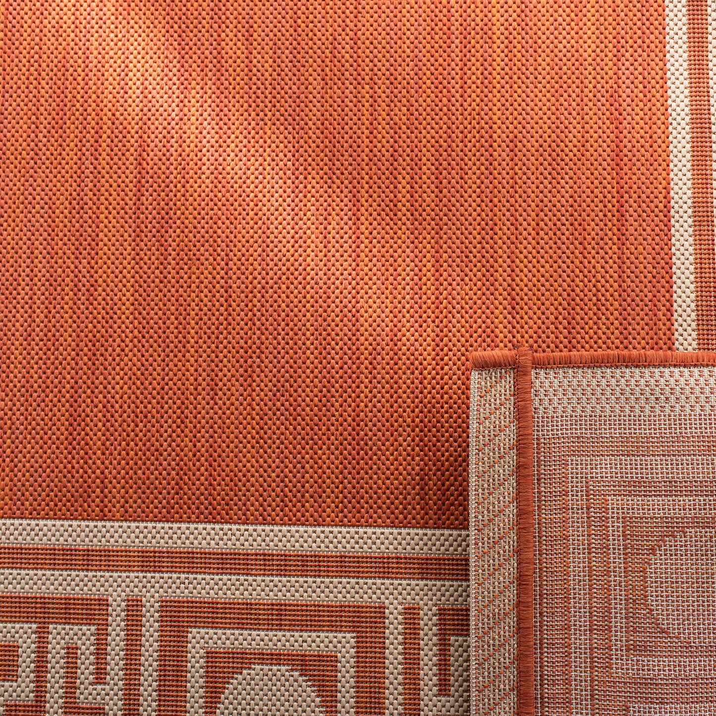 SAFAVIEH Washable Rug Outdoor Courtyard Collection - 2'3" x 6'7" Runner, Rust & Sand, Non-Shedding & Easy Cleaning, Ideal for Patio, Backyard, Mudroom (CY5143A)