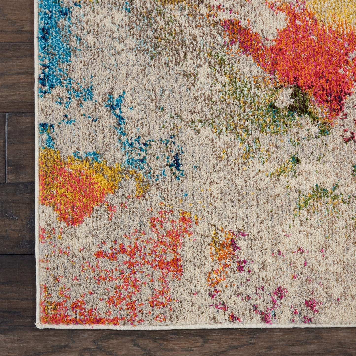 Nourison Home Celestial Modern Ivory/Multicolor 5'3" x 7'3" Area Rug, Easy Cleaning, Non Shedding, Bed Room, Living Room, Dining Room, Kitchen (5x7)