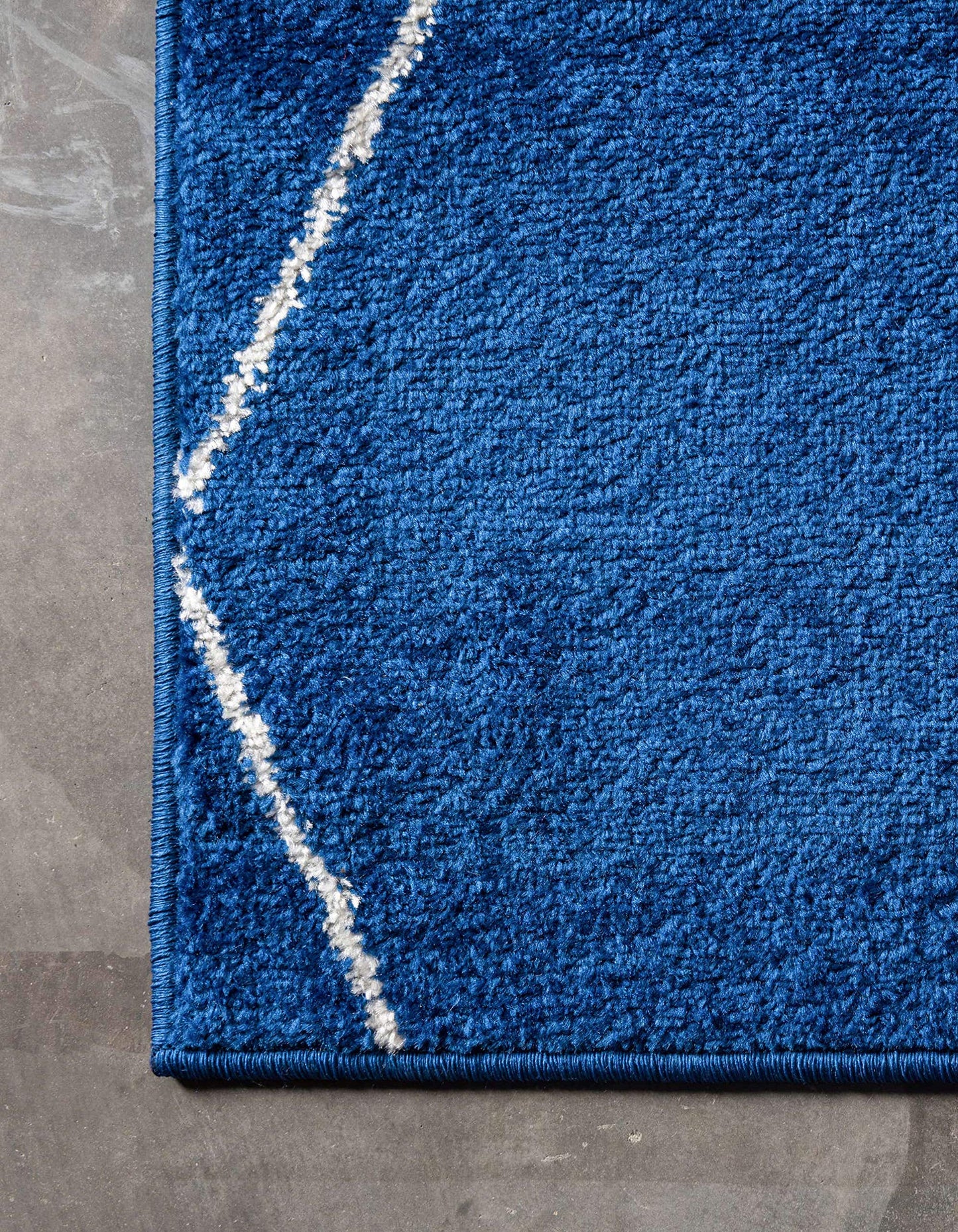 Unique Loom Trellis Frieze Collection Area Rug - Geometric (2' x 13' 1" Runner Navy Blue/Ivory)