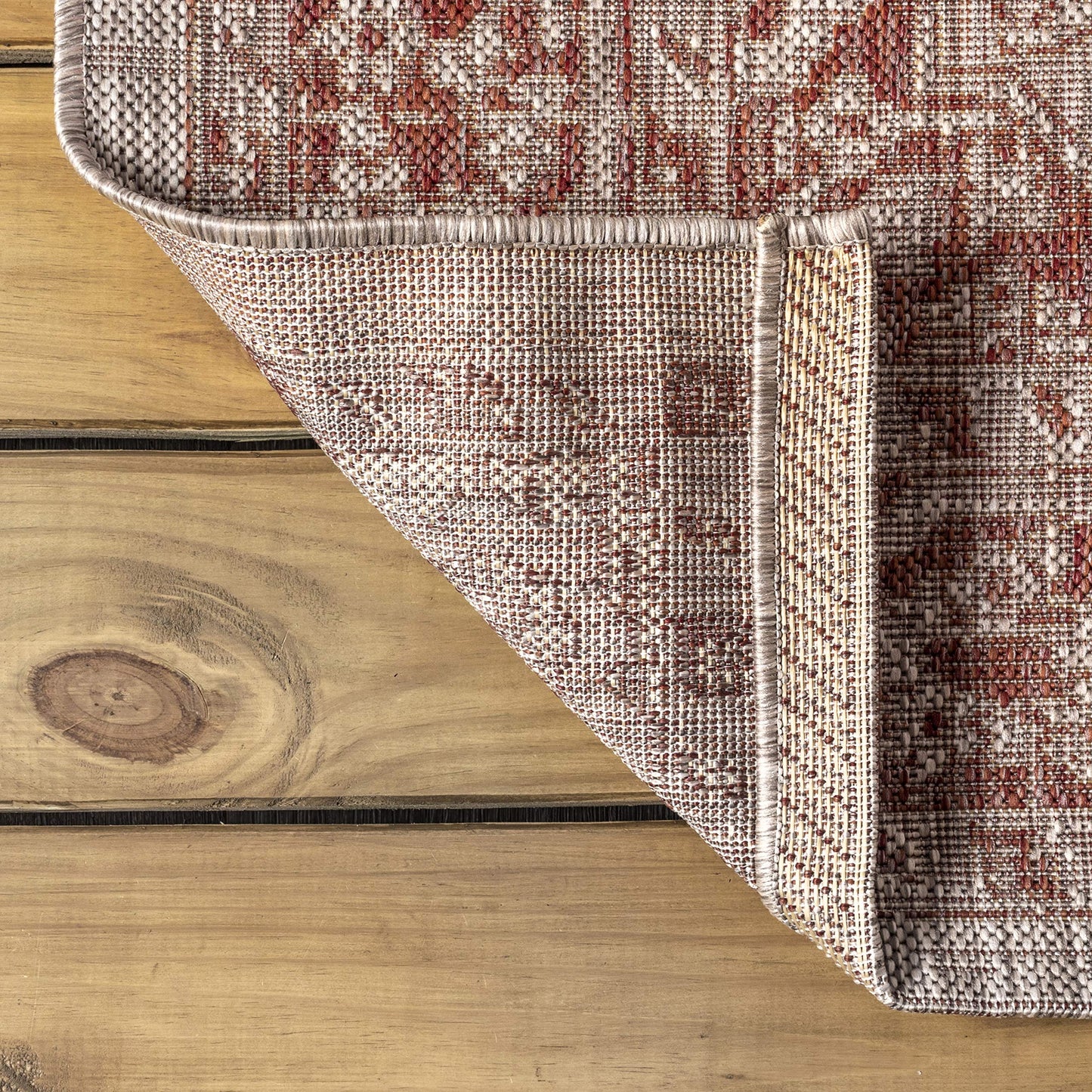 JONATHAN Y Boho Medallion Indoor Outdoor Area Rug 9X12 Red/Taupe, Rozetta Textured Weave for Backyard, Patio, Porch, Easy-Cleaning, High Traffic, Pet-Friendly, Non-Shedding (SMB102A-9)